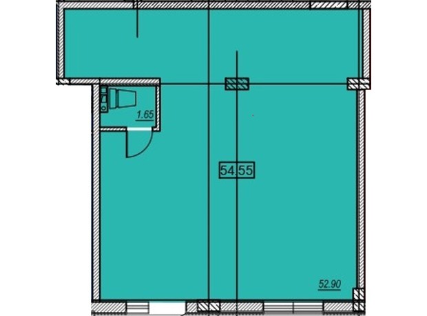 ЖК Меридиан: планировка помощения 54.5 м²