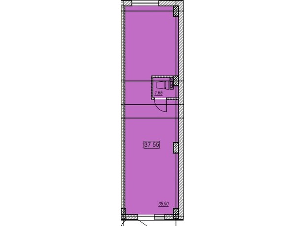 ЖК Меридіан: планування приміщення 37.5 м²