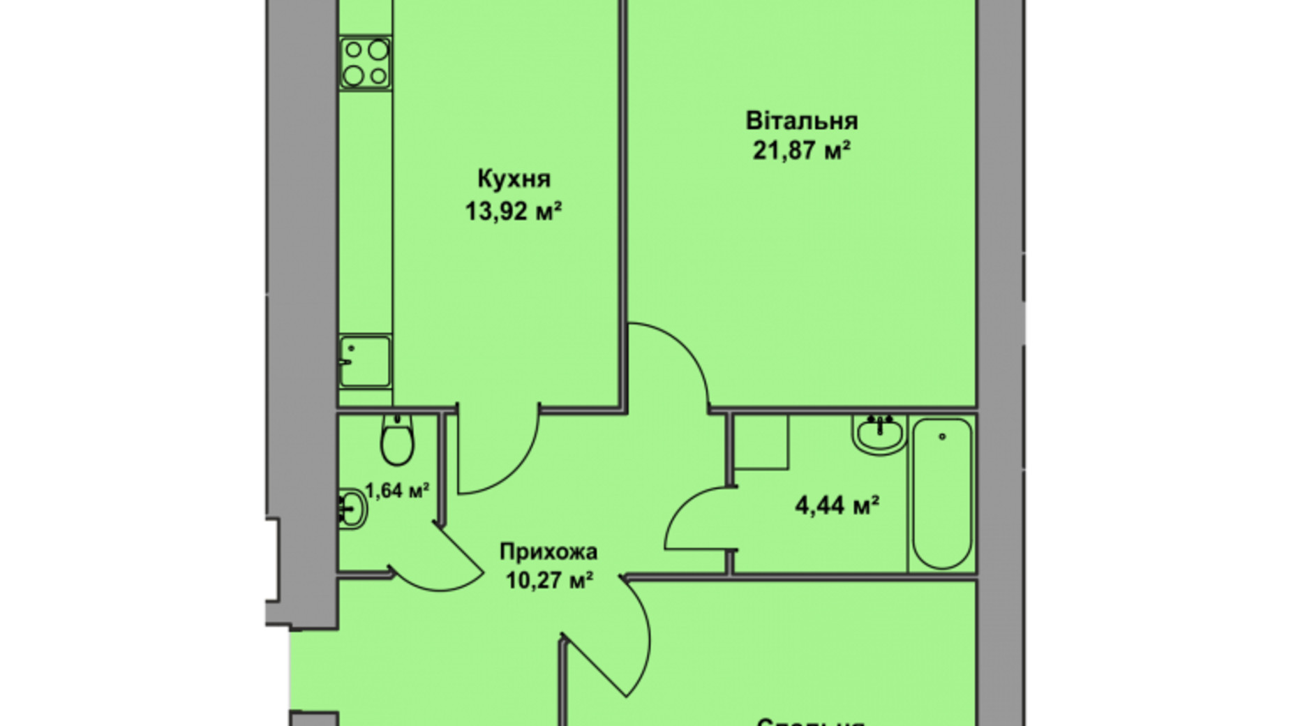 Планировка 2-комнатной квартиры в ЖК Східна Брама 69.7 м², фото 488563