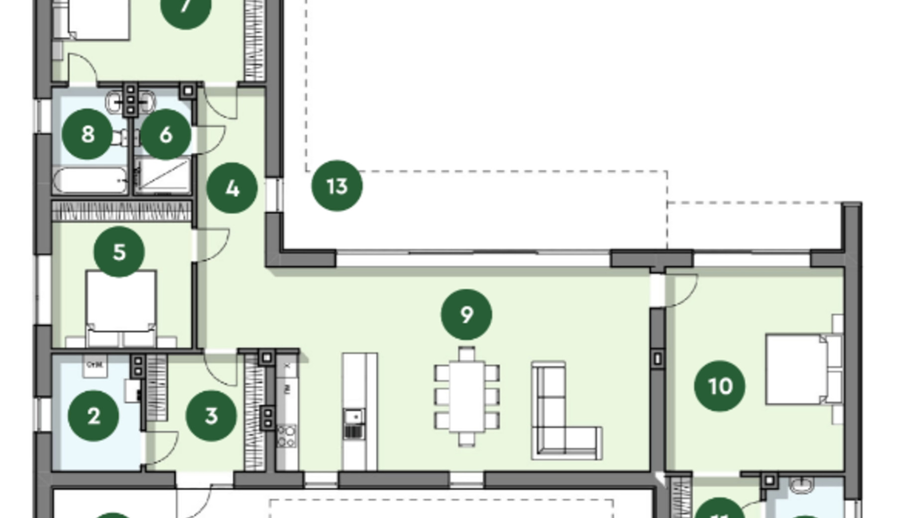 Планування котеджу в КМ Рославичі 189.5 м², фото 489319