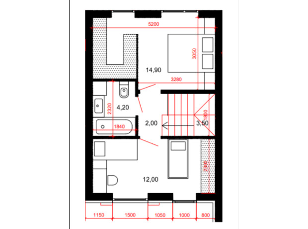 Таунхаус Holland Park 2: планування 2-кімнатної квартири 73.3 м²