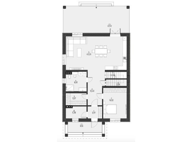 КГ Набережный: планировка 4-комнатной квартиры 202 м²