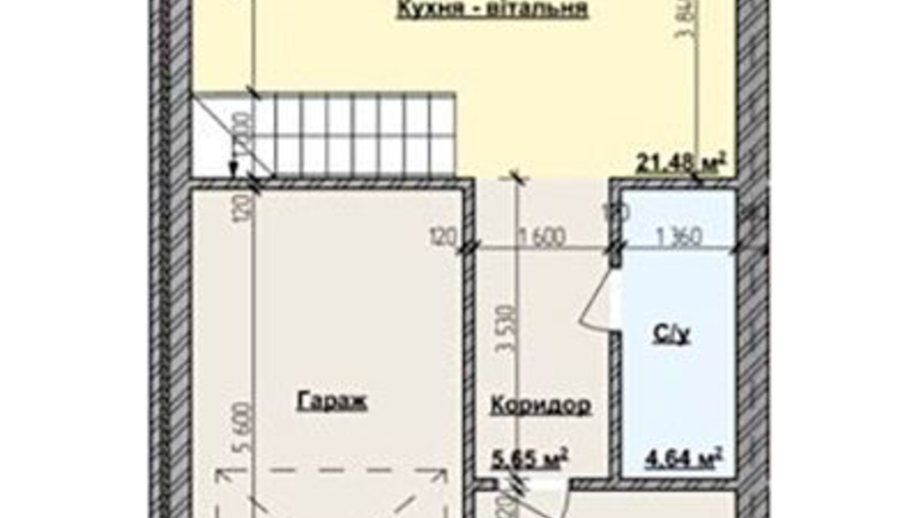 Планування 3-кімнатної квартири в Таунхаус Vygovskii Village 130 м², фото 496203