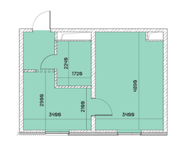 ЖК Smart: планировка 1-комнатной квартиры 30.64 м²