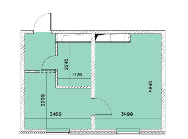 ЖК Smart: планировка 1-комнатной квартиры 31.05 м²