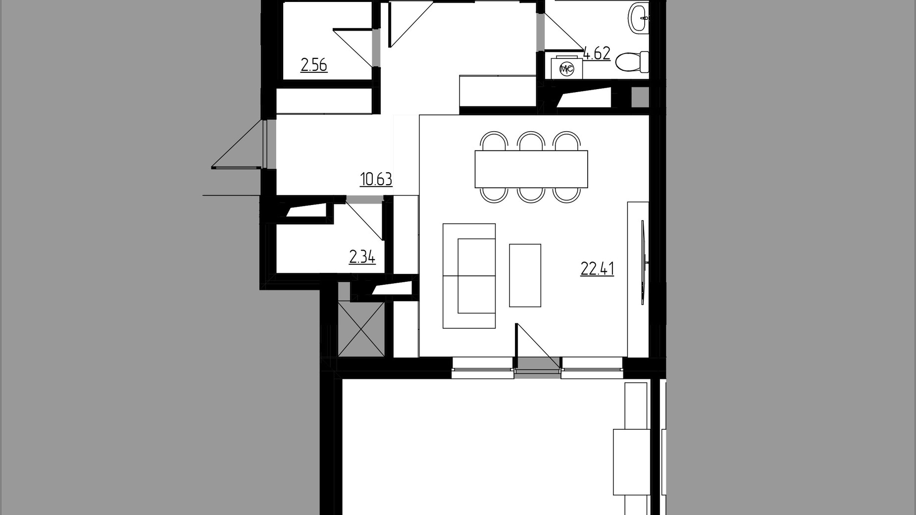 Планировка 2-комнатной квартиры в ЖК City Lux 78.2 м², фото 496716