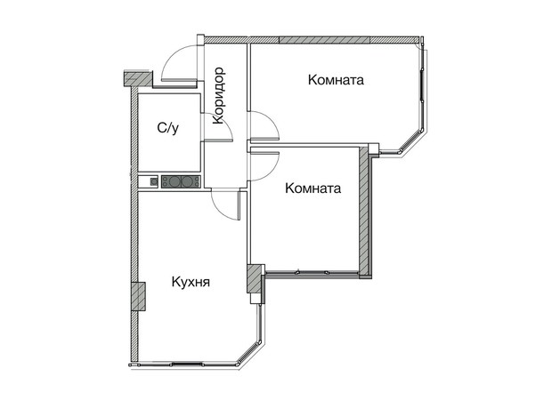 ЖК Новая Европа: планировка 2-комнатной квартиры 48 м²