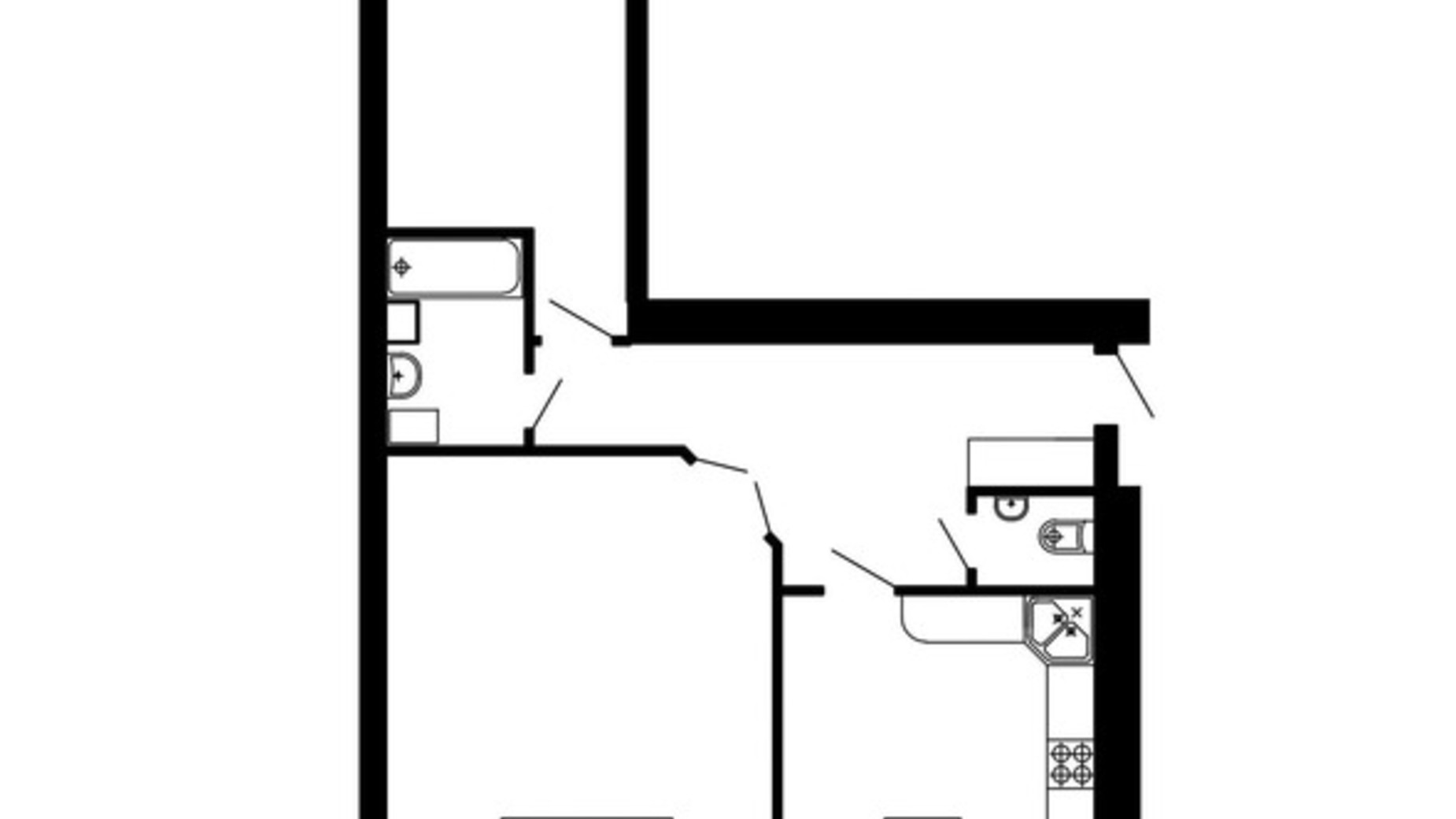 Планировка 2-комнатной квартиры в ЖК Острозький 69.77 м², фото 496835