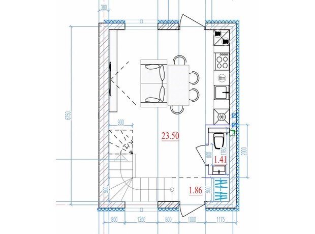 Таунхаус Ihouse Village: планування 3-кімнатної квартири 85 м²