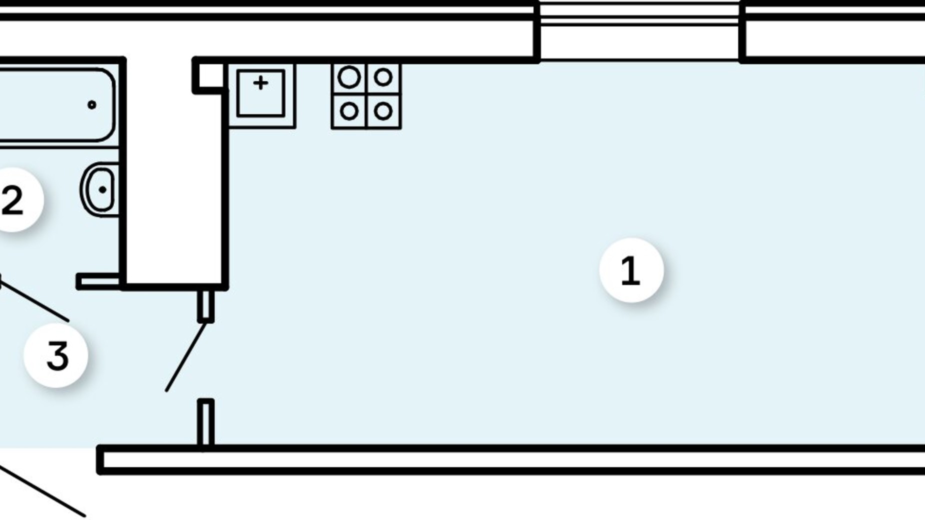 Планировка 1-комнатной квартиры в ЖК Kvartal 29.8 м², фото 498442