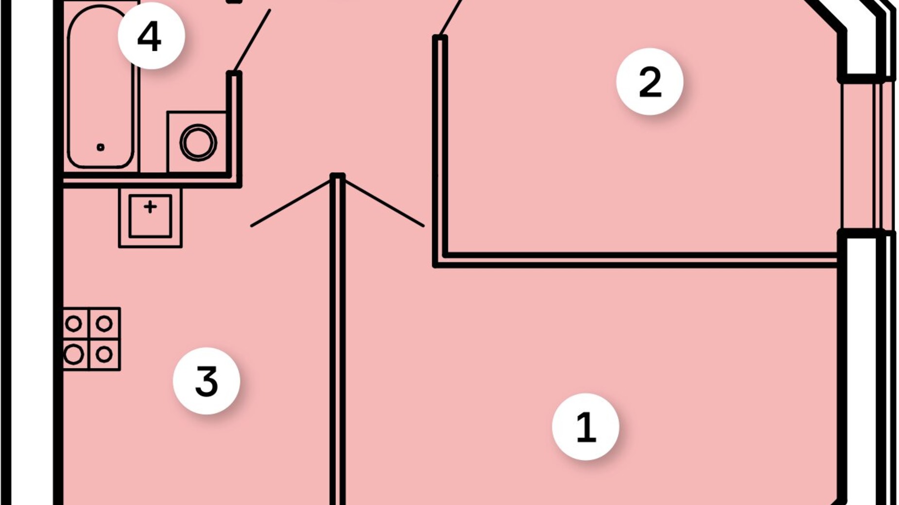 Планировка 2-комнатной квартиры в ЖК Kvartal 58.52 м², фото 498480