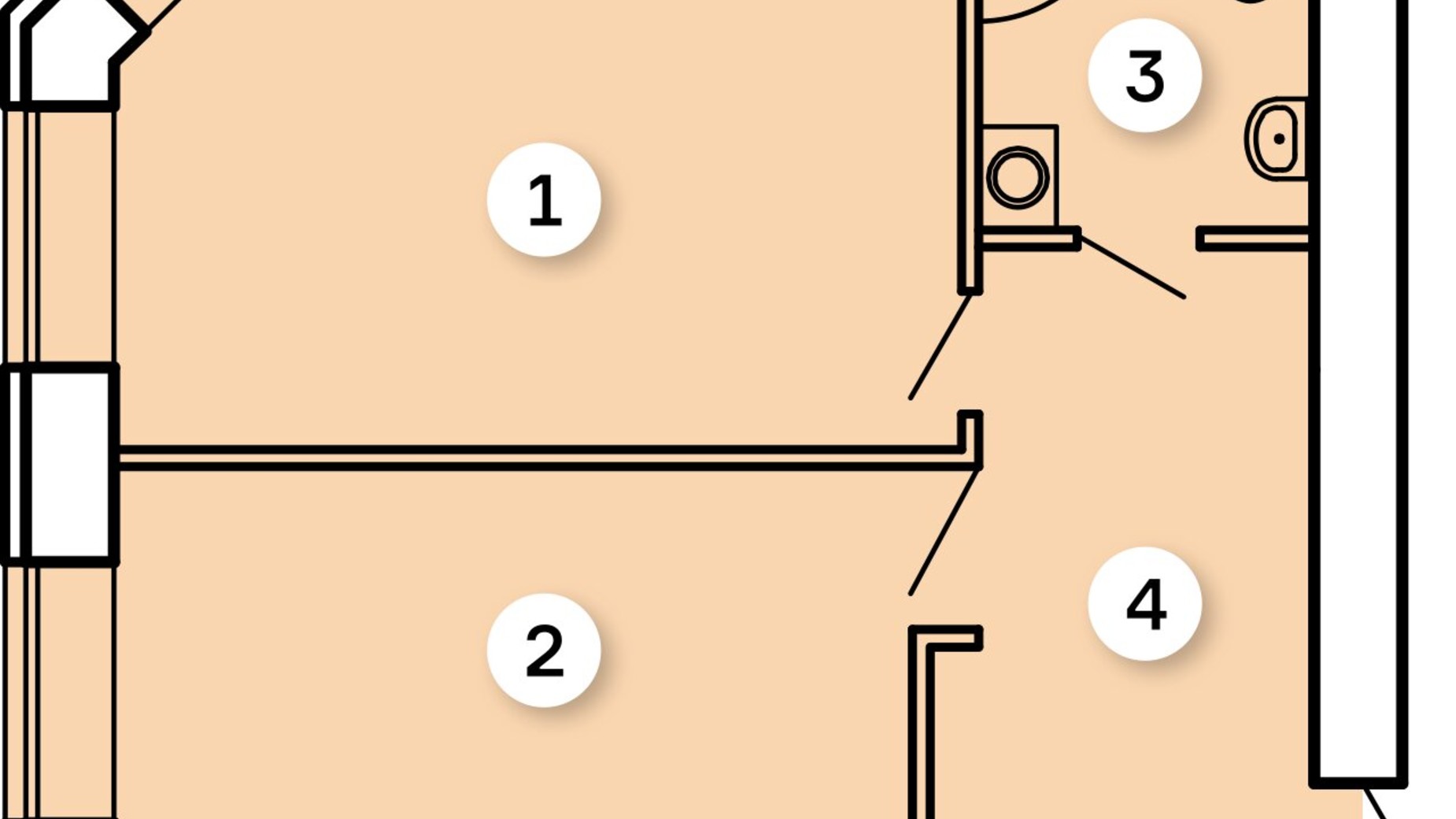 Планировка 1-комнатной квартиры в ЖК Kvartal 43.31 м², фото 498482