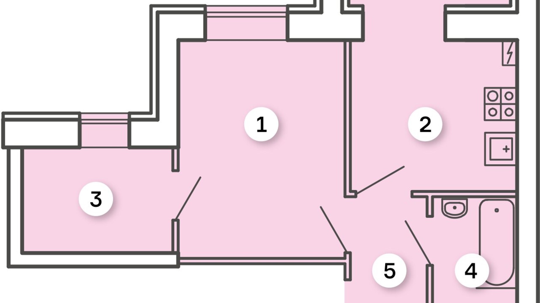 Планировка 1-комнатной квартиры в ЖК Kvartal 35.9 м², фото 498486