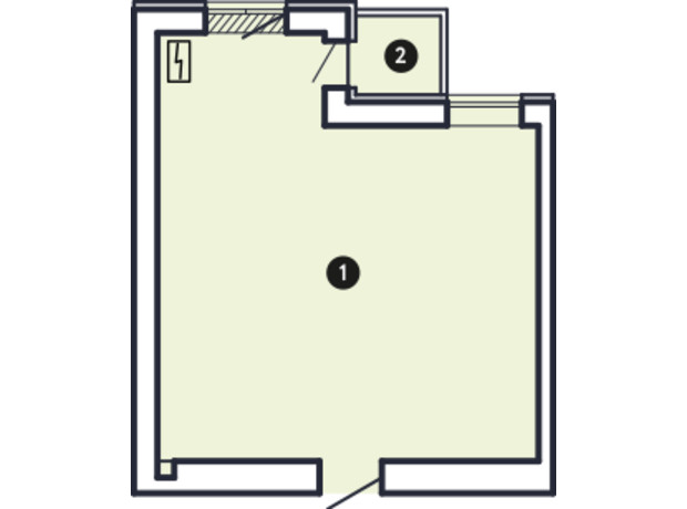 ЖК Comfort City: планування 1-кімнатної квартири 38.5 м²