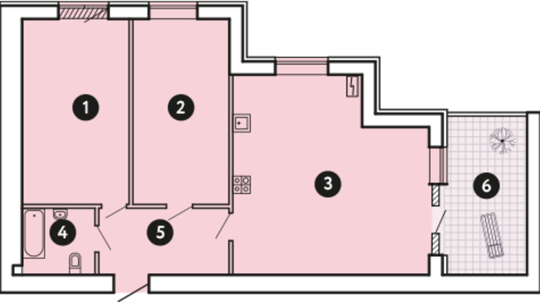 Планування апартаментів в ЖК Comfort City 72.9 м², фото 498548