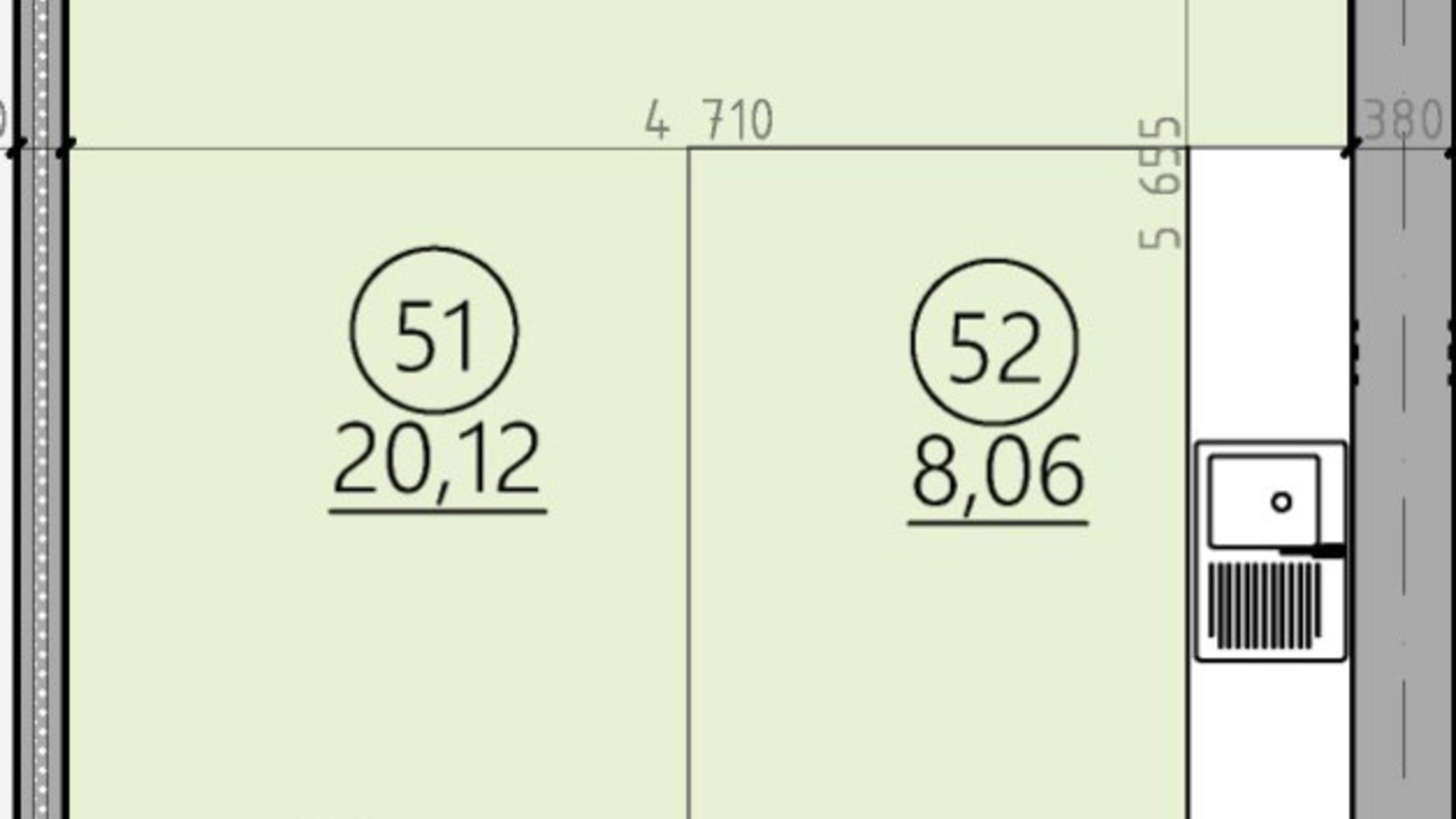 Планування 1-кімнатної квартири в ЖК Арден Курортний 36.2 м², фото 499207