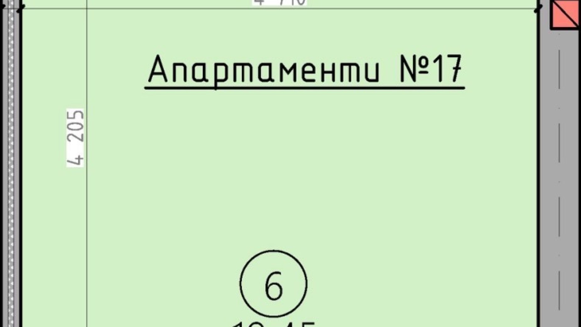 Планування 1-кімнатної квартири в ЖК Арден Курортний 43 м², фото 499224