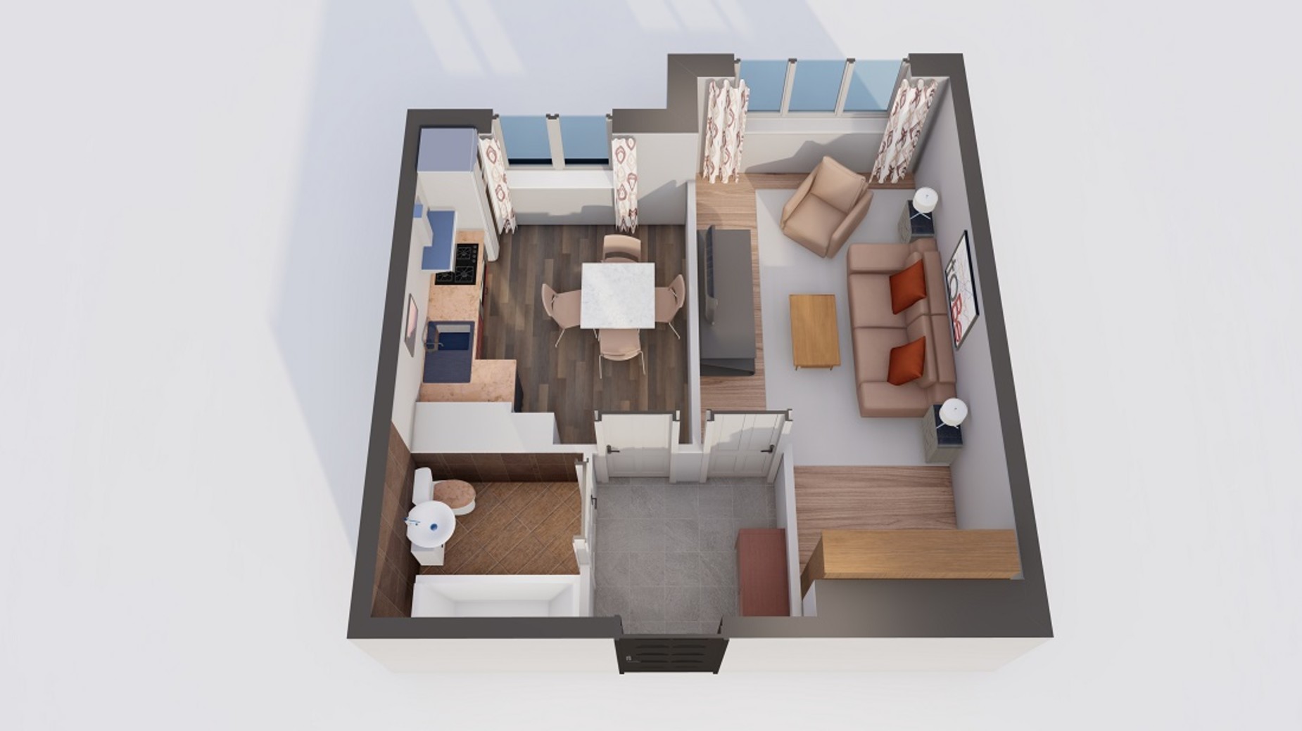 Планування 1-кімнатної квартири в ЖК Orange Park 34.41 м², фото 500283