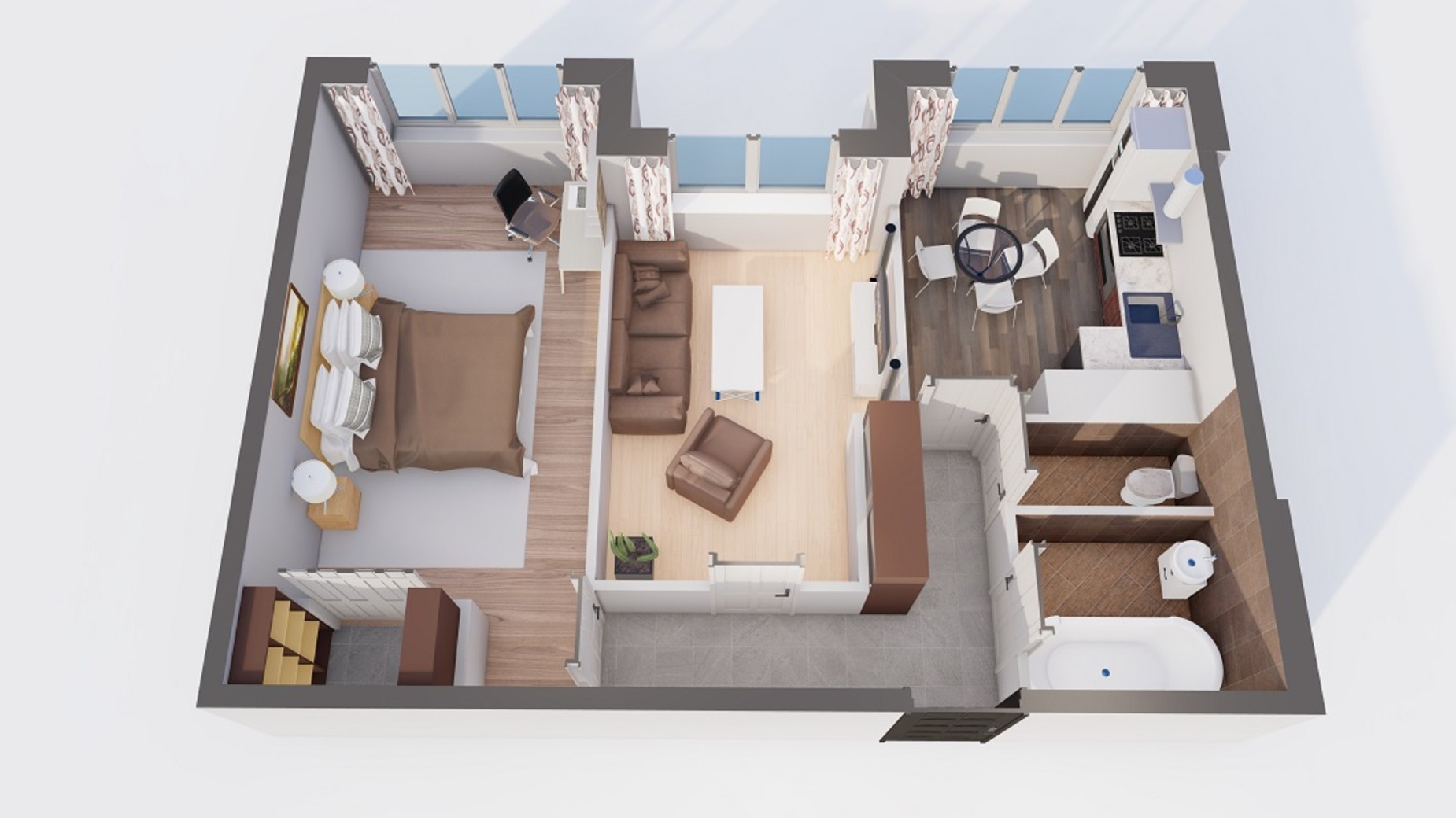Планировка 2-комнатной квартиры в ЖК Orange Park 53.2 м², фото 500385