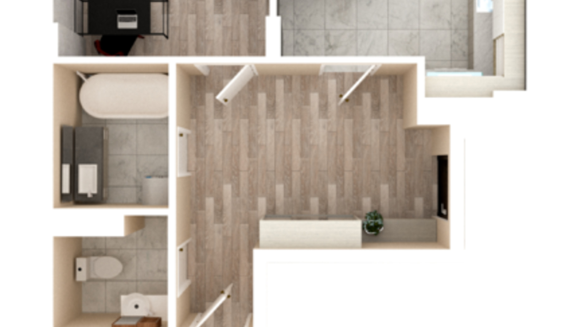 Планировка 2-комнатной квартиры в ЖК Orange Park 64.75 м², фото 500410