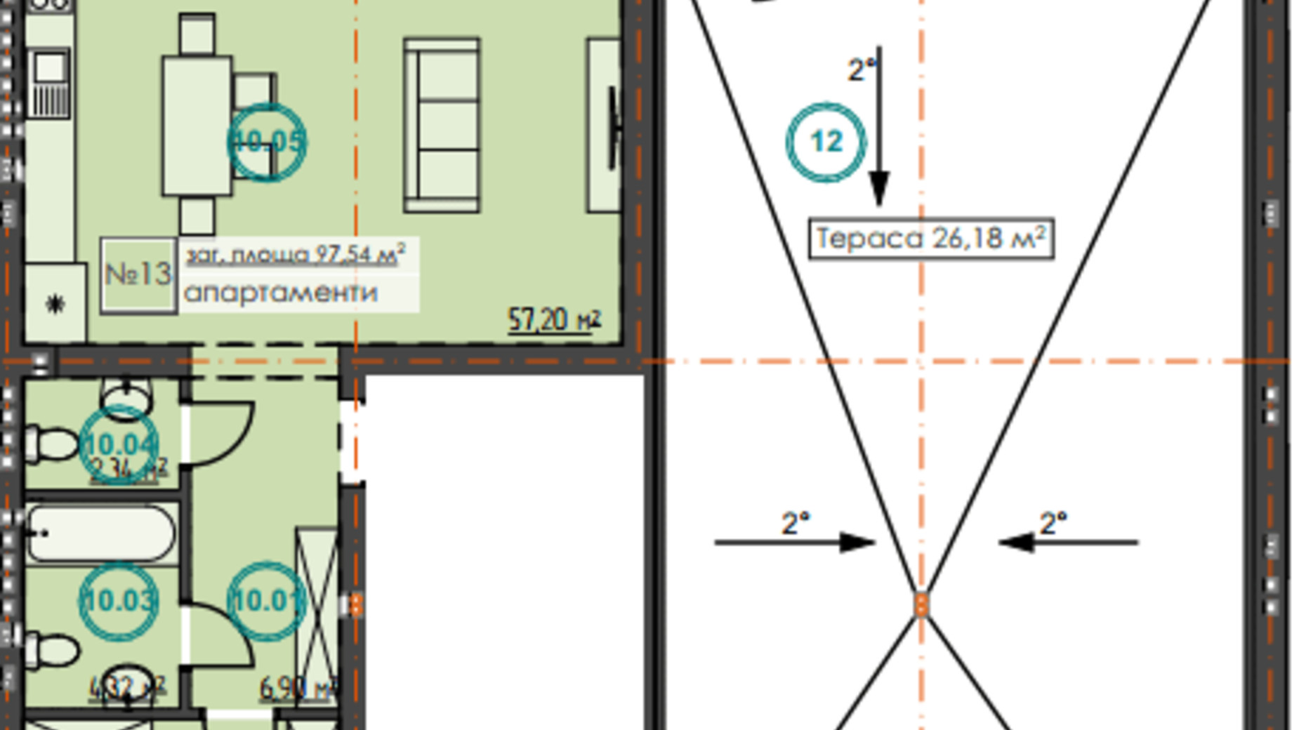 Планування апартаментів в КМ Hygge Home 123.2 м², фото 502110