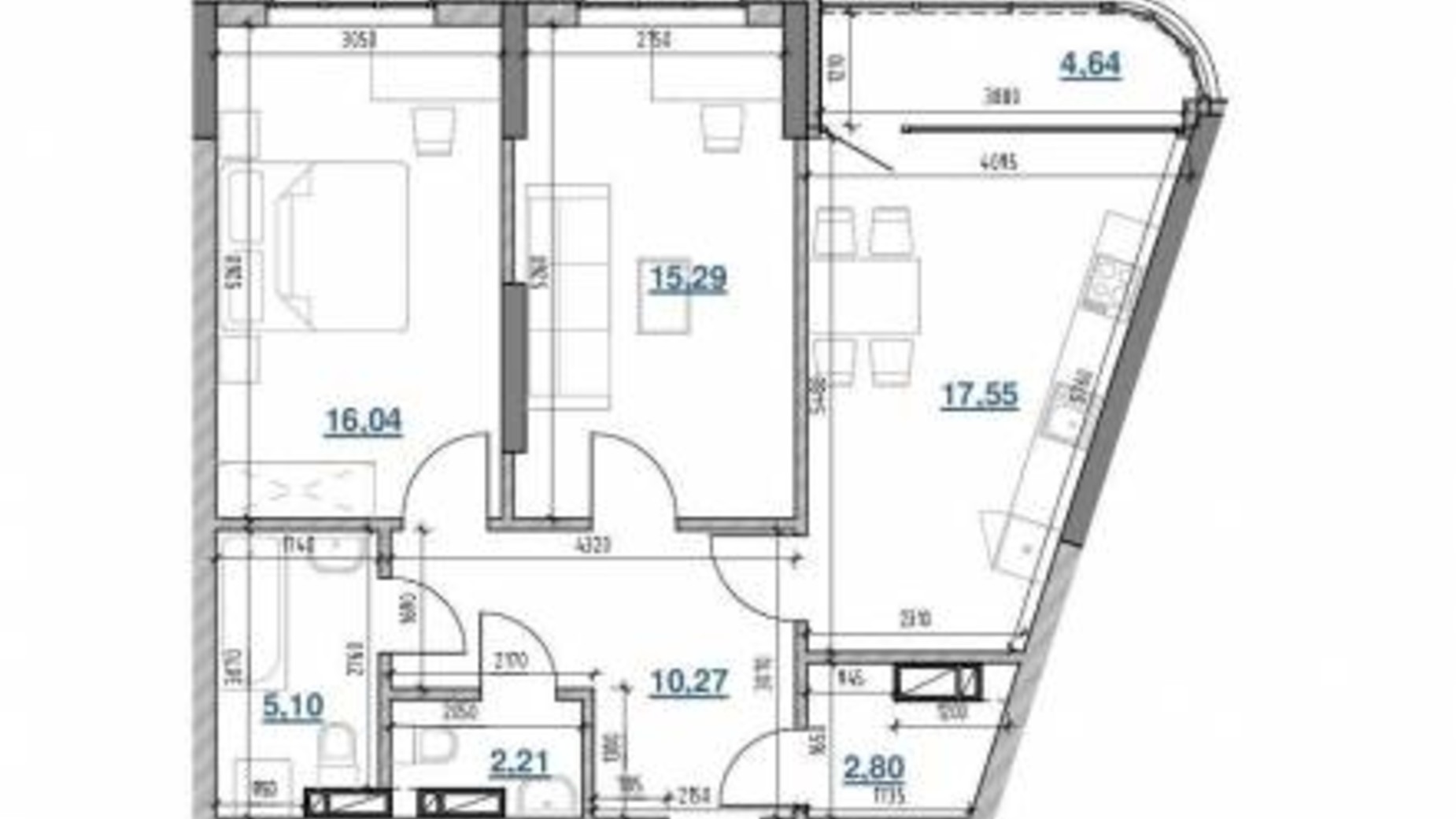 Планировка 2-комнатной квартиры в ЖК Берег Днепра 73.92 м², фото 502506