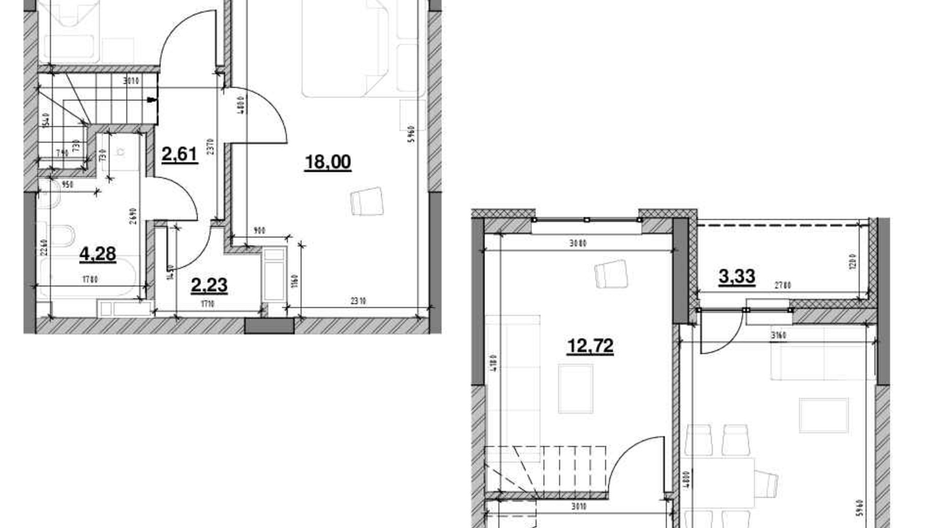 Планування багато­рівневої квартири в ЖК Ok'Land 83.75 м², фото 502527