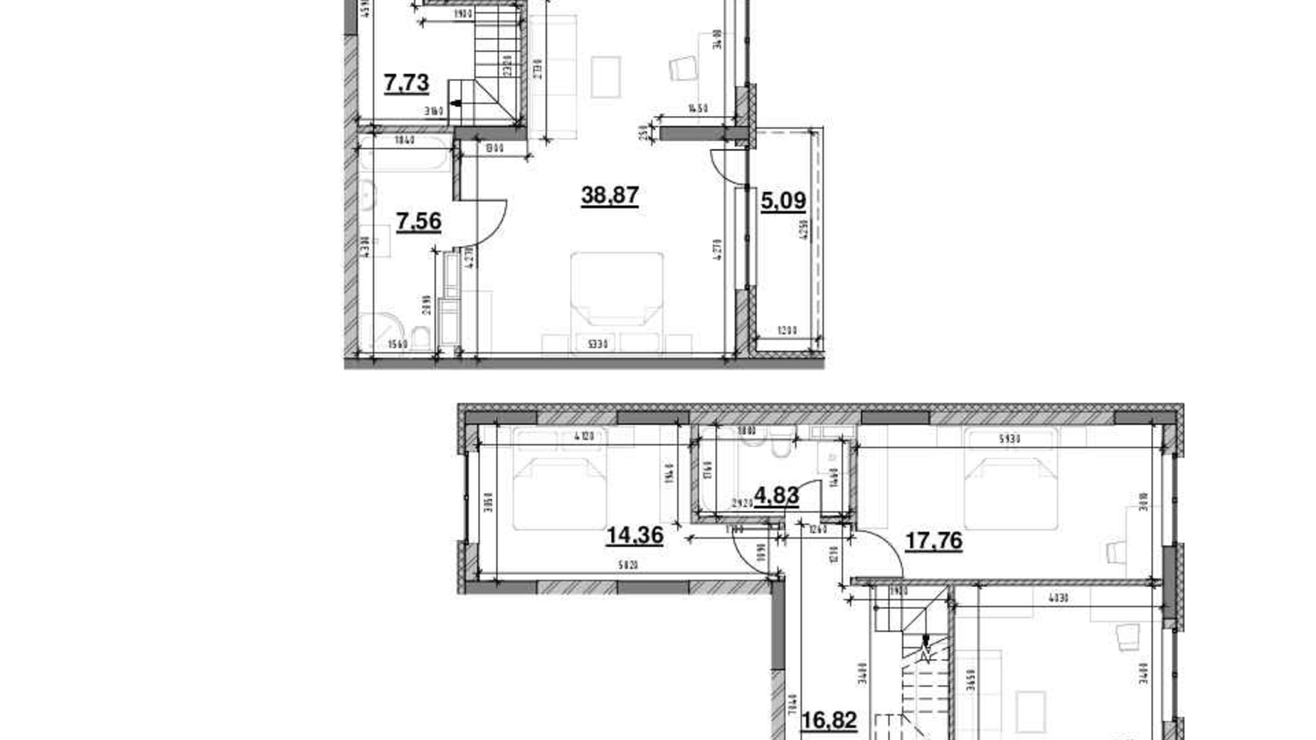 Планування багато­рівневої квартири в ЖК Ok'Land 195.26 м², фото 502531