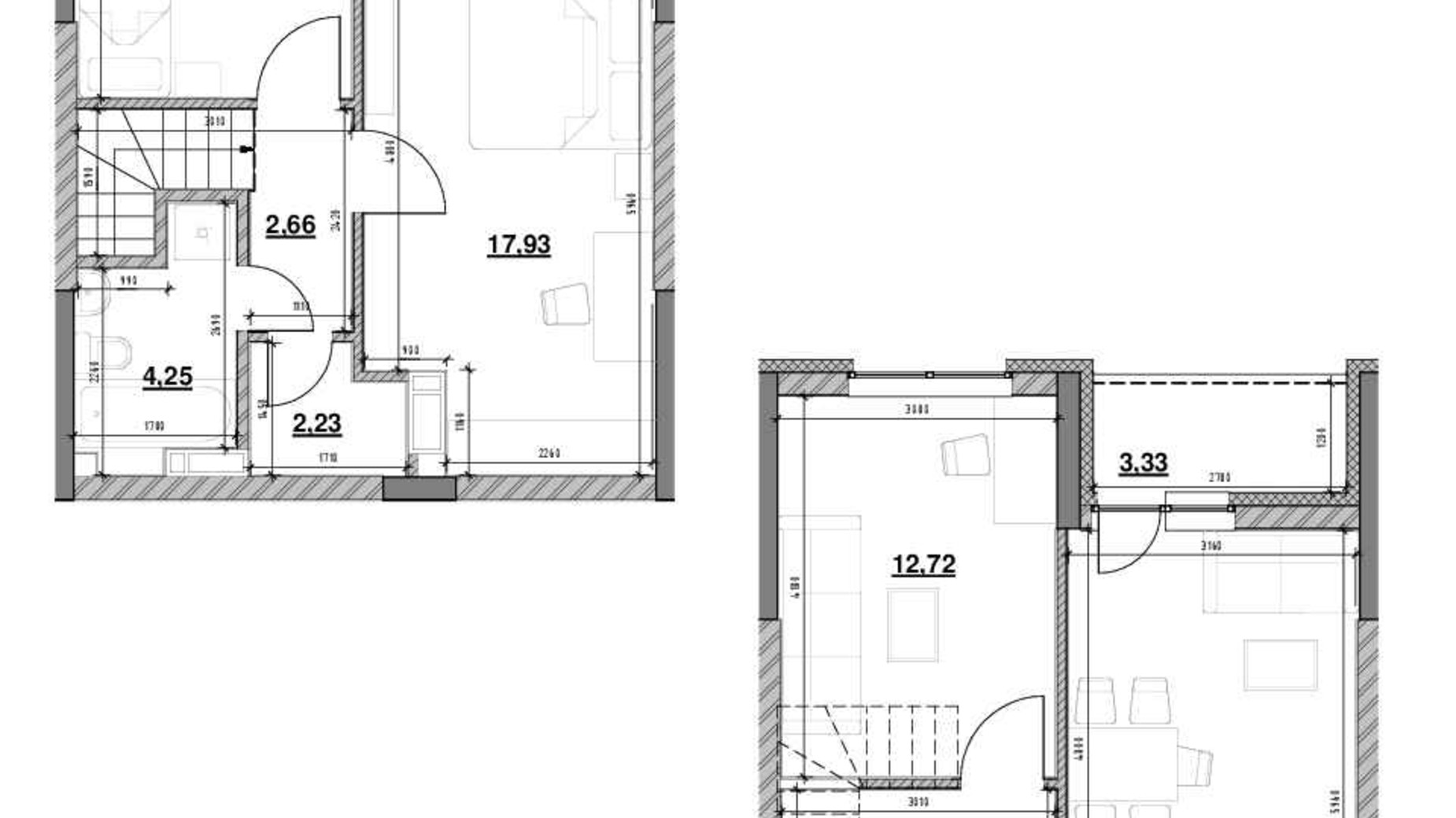 Планировка много­уровневой квартиры в ЖК Ok'Land 83.64 м², фото 502541