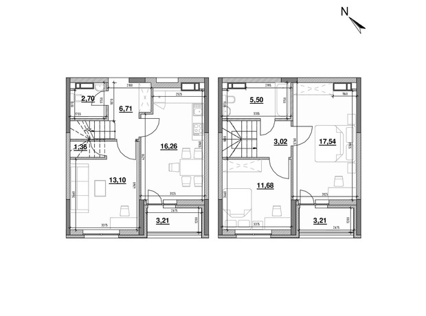 ЖК Ok'Land: планировка 3-комнатной квартиры 84.29 м²