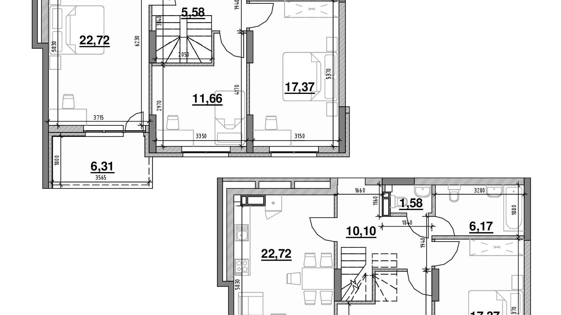 Планування 5-кімнатної квартири в ЖК Ok'Land 153.29 м², фото 503008