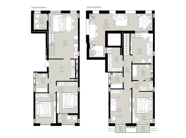 ЖК Будинок на Вавілових: планування 5-кімнатної квартири 173.6 м²