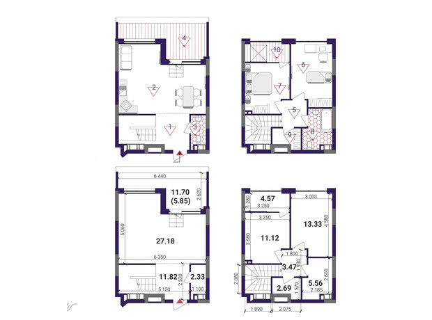 ЖК Great: планировка 2-комнатной квартиры 87.92 м²