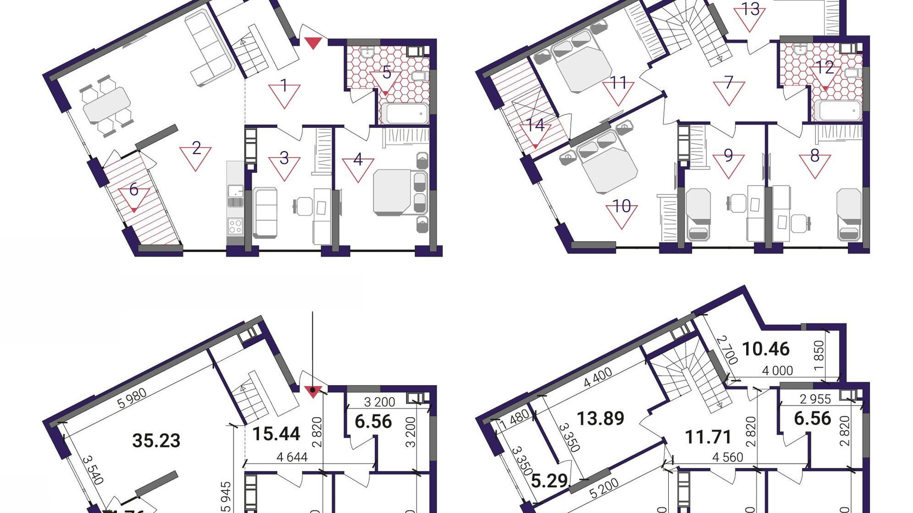 Планировка много­уровневой квартиры в ЖК Great 181.92 м², фото 503805