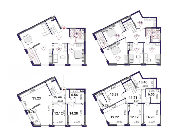ЖК Great: планировка 6-комнатной квартиры 181.92 м²