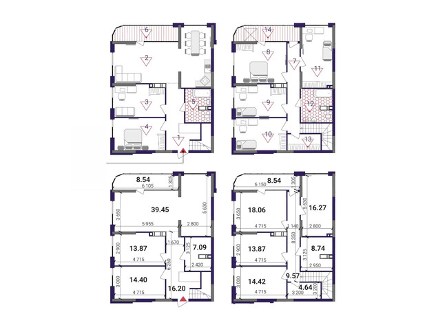 ЖК Great: планировка 6-комнатной квартиры 193.66 м²