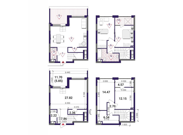 ЖК Great: планировка 2-комнатной квартиры 86.34 м²