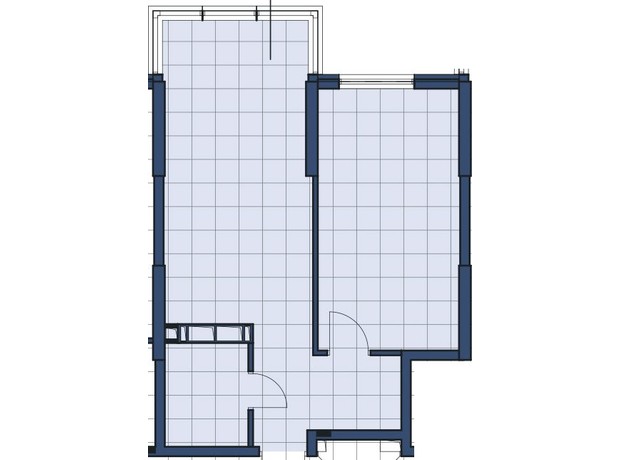 ЖК 4U: планування 1-кімнатної квартири 46.83 м²