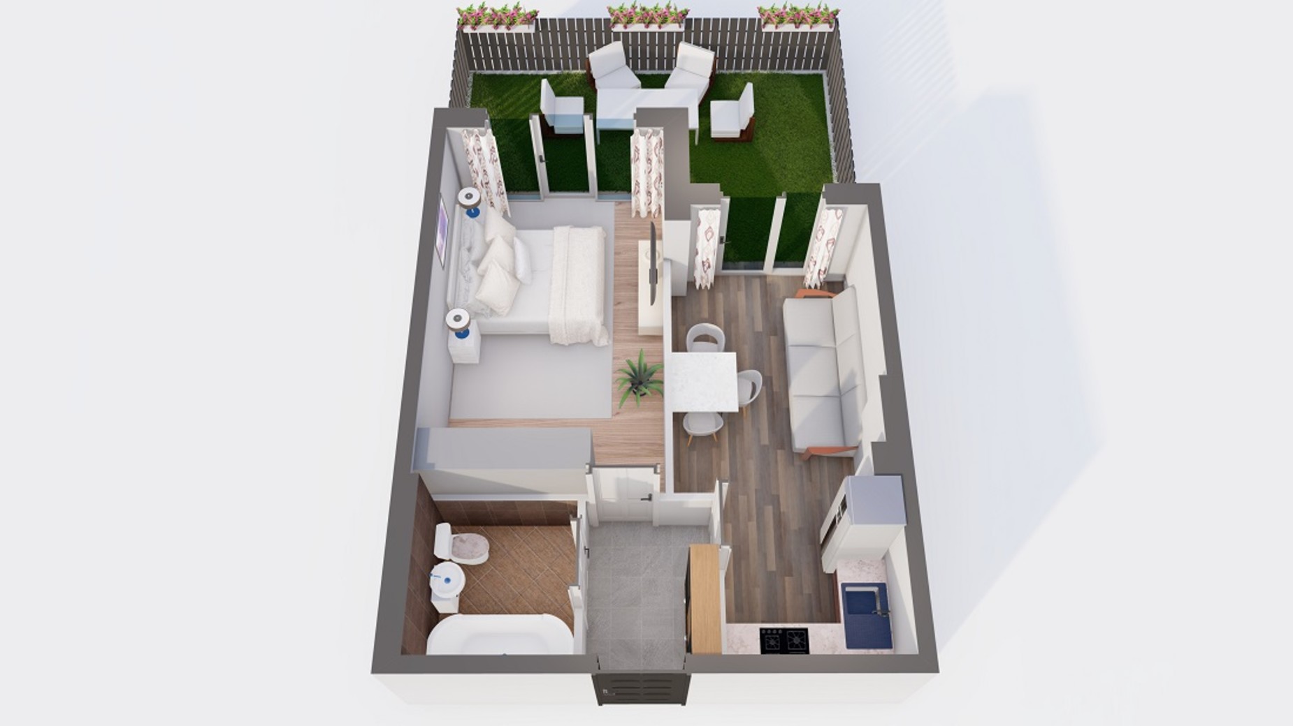 Планування 1-кімнатної квартири в ЖК Orange Park 40.15 м², фото 505399