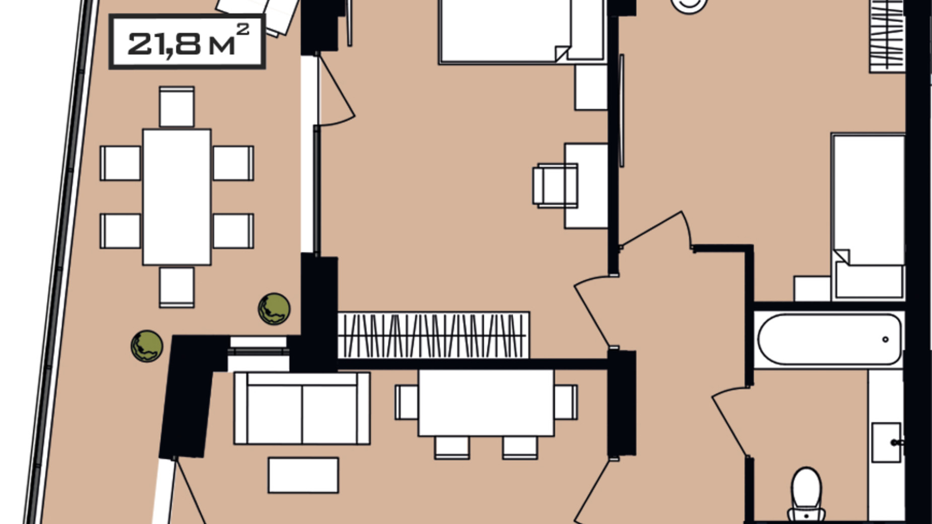 Планировка 2-комнатной квартиры в ЖК Peyot 81 м², фото 506412