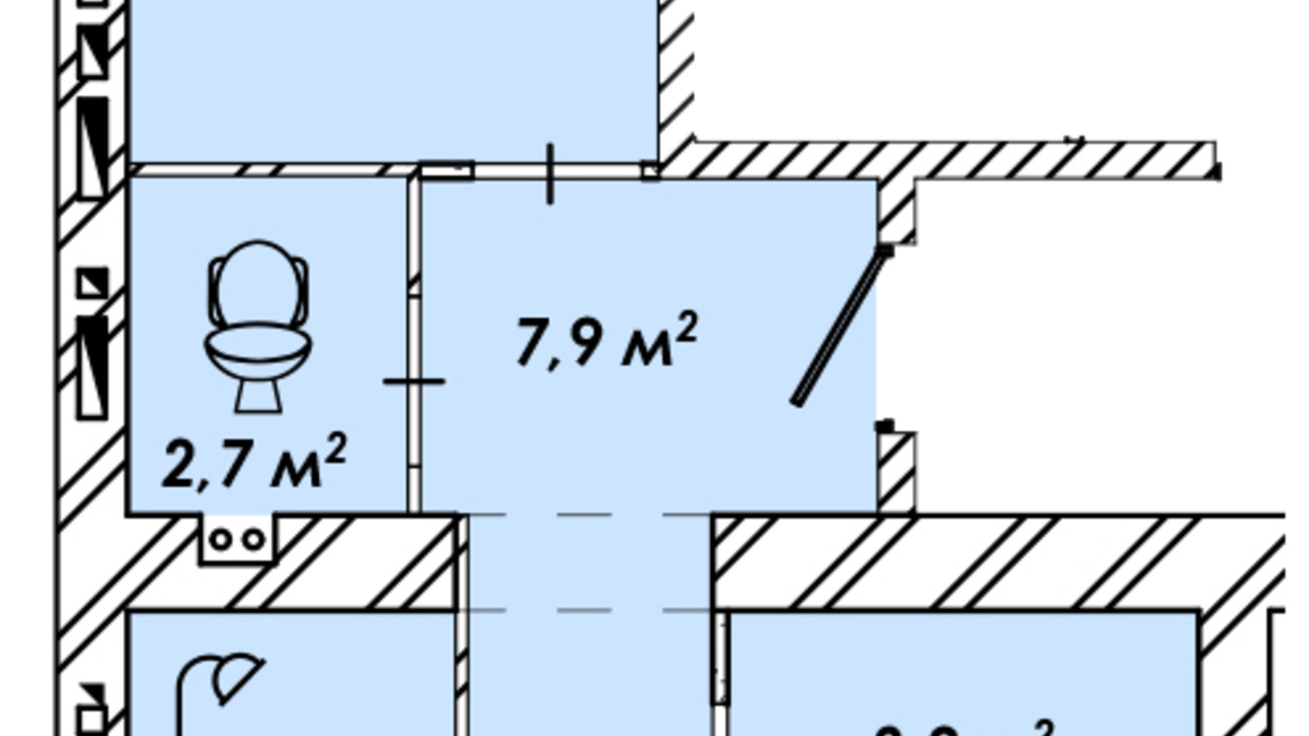 Планування 1-кімнатної квартири в ЖК Рідний Дім 60.9 м², фото 506960