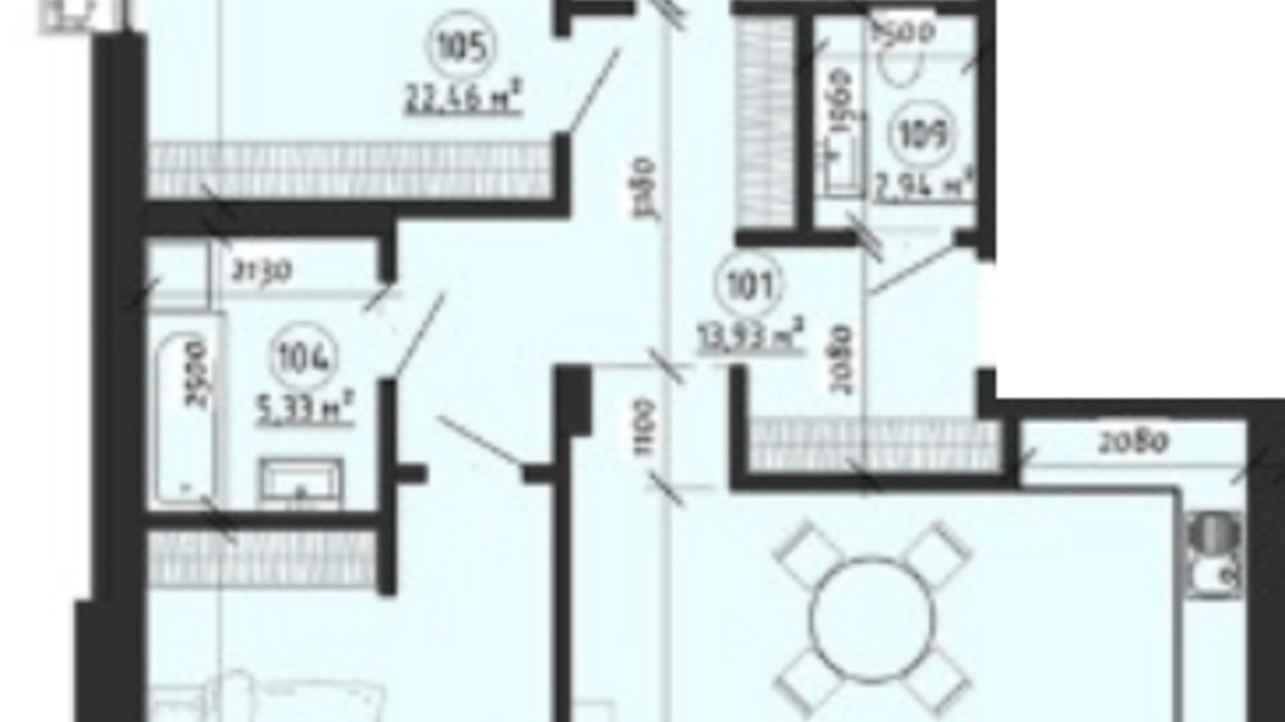 Планування вільне планування квартири в Клубний будинок Березова 134 м², фото 507554