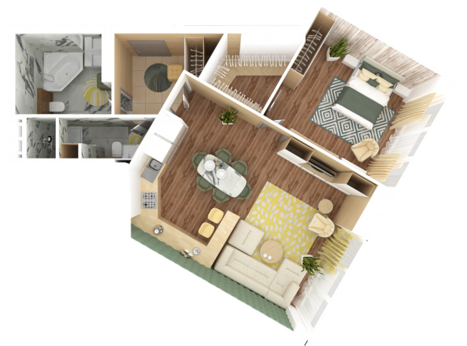 Планування 2-кімнатної квартири в ЖК Bartolomeo Resort Town 78.13 м², фото 51032 Планування 2-кімнатної квартири в ЖК Bartolomeo Resort Town 78.13 м², фото 51032