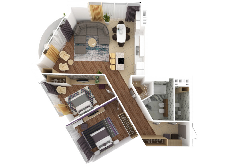 Планировка 3-комнатной квартиры в ЖК Bartolomeo Resort Town 110.03 м², фото 51034 Планировка 3-комнатной квартиры в ЖК Bartolomeo Resort Town 110.03 м², фото 51034