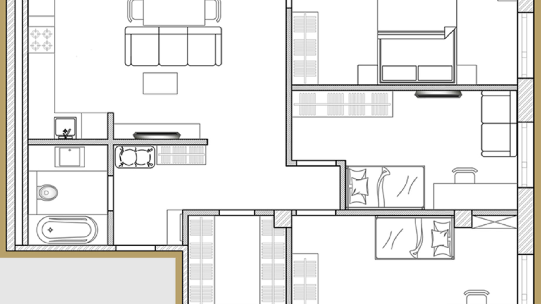 Планування 3-кімнатної квартири в ЖК Premier Park 75.62 м², фото 510704