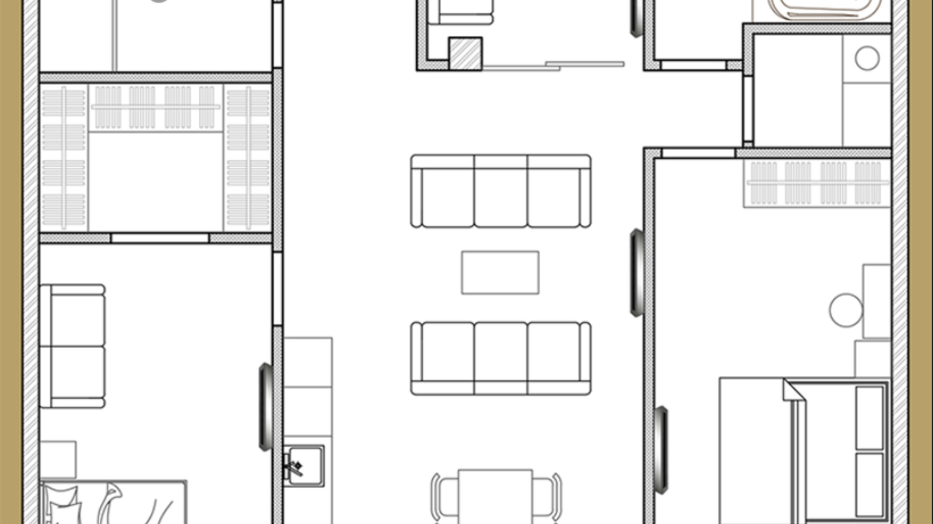 Планировка 3-комнатной квартиры в ЖК Premier Park 99.53 м², фото 510712