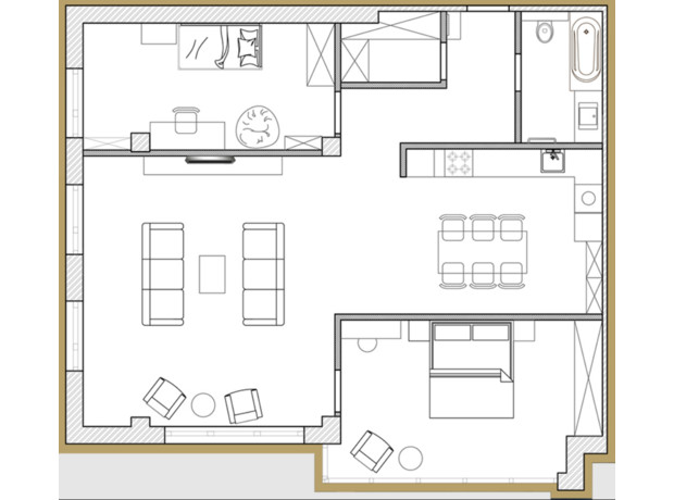 ЖК Premier Park: планировка 2-комнатной квартиры 105.18 м²