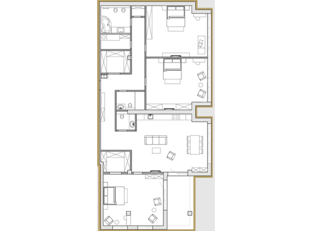 ЖК Premier Park: планировка 4-комнатной квартиры 189.29 м²