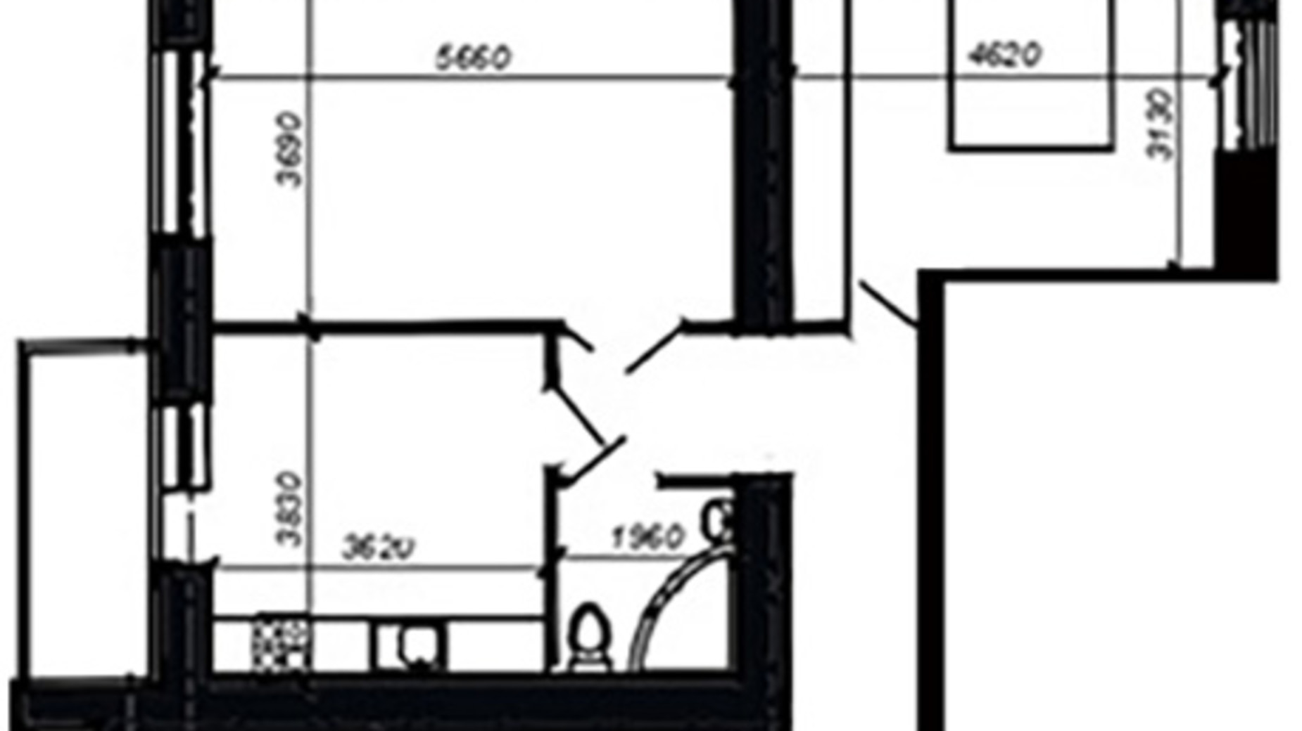 Планування 2-кімнатної квартири в ЖК вул. Глибока, 19 65.5 м², фото 513997