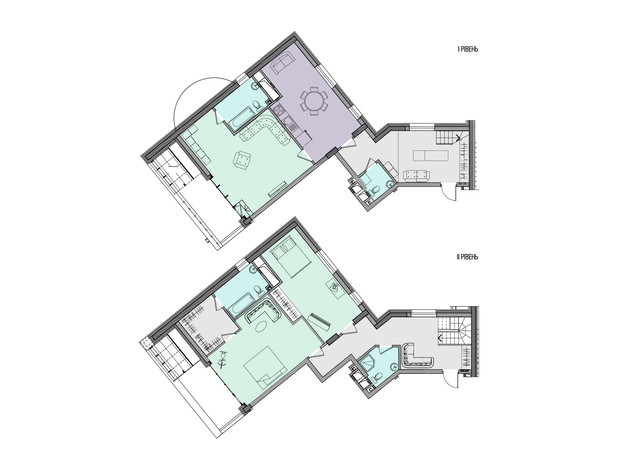 ЖК Alter Ego: планування 1-кімнатної квартири 175.7 м²